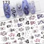 FAVORITEGOODS Móng Tay Nghệ Thuật Decal, Tím Ác Mắt Mùa Hè Miếng Dán Móng Tay, Phụ Kiện Móng Tay Rắn Dính Lâu Dài Thanh Trượt DIY Làm Móng Tay Decal