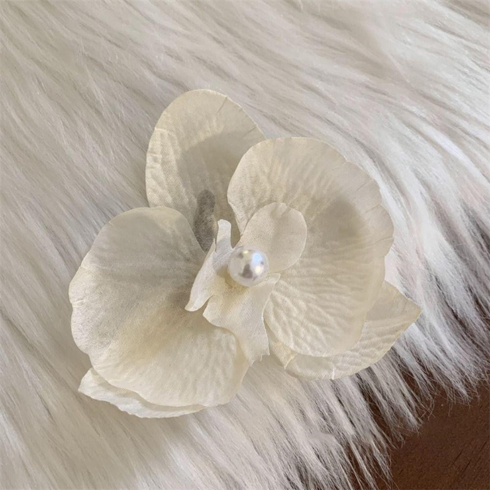 RTJIFSS Phalaenopsis Kẹp Tóc Hoa, Kẹp Mỏ Vịt Mặt Thời Trang Lụa, Kẹp Ảnh Nổ Siêu Cổ Tích Đi Biển Ngày Lễ Mũ Đội Đầu Nữ Phụ Kiện Tóc