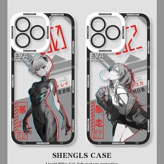 Ốp Điện Thoại Cho Iphone 11 12 13 14 15 Pro Max 6 6S 7 8 Plus 7Plus 13 Mini XS Max XR SE 2022 Ốp Lưng Mềm Trong Suốt TPU Anime Neon Genesis Evangelion Ayanami Rei Asuka Langley Soryu