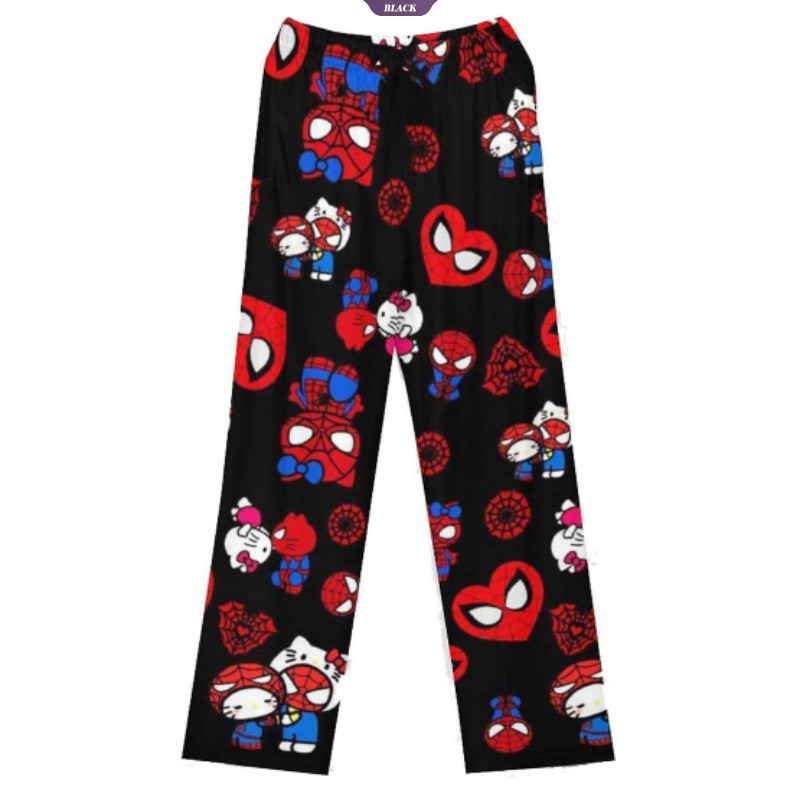 Miniso Spiderman Hello Kitty Hoạt Hình Nữ Pyjama Quần Dài Xuân Hè Phiên Bản Hàn Quốc Giải Trí Tại Nhà Quần Cặp Đôi Rời Quần Ngủ [BL]