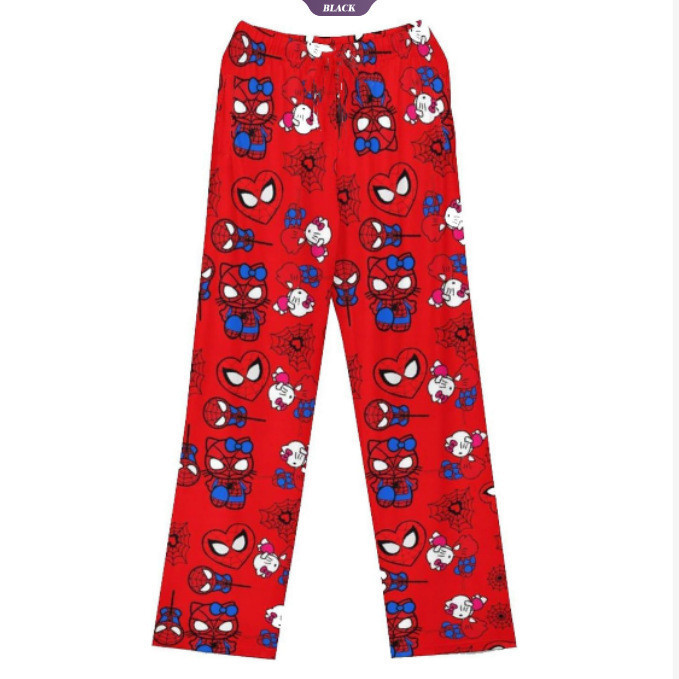 Miniso Spiderman Hello Kitty Hoạt Hình Nữ Pyjama Quần Dài Xuân Hè Phiên Bản Hàn Quốc Giải Trí Tại Nhà Quần Cặp Đôi Rời Quần Ngủ [BL]