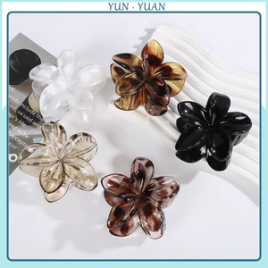 Kẹp tóc hoa sứ năm cánh mờ đơn giản dành cho nữ ở mặt sau đầu Kẹp tóc cá mập Phụ kiện tóc