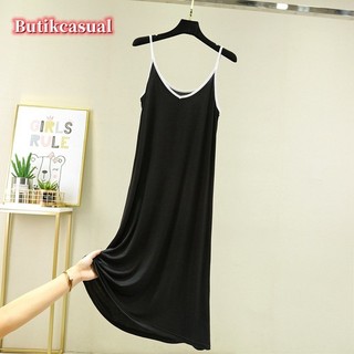 Váy cotton modal dáng rộng, không tay, mặc phòng chờ thoải mái, đồ ngủ nữ mùa hè