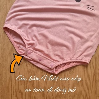 Body hè 3 lỗ BUNNY chất cotton lụa siêu mềm mát mịn cho bé 4-10kg-Form rộng