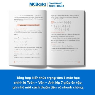 Sách Sổ tay kiến thức Toán – Văn – Anh Lớp 7 (Dành cho cả 3 bộ sách: Kết nối, tri thức và cánh diều)