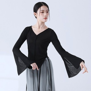 Khiêu vũ cổ điển Chia tay Trumpet Phong cách dân tộc Trung Quốc Áo sơ mi đáy khiêu vũ Huấn luyện cơ bản hàng ngày Áo sơ mi đáy cơ bản hàng ngày Đồng phục huấn luyện cơ bản cho nữ Đồng phục khiêu vũ cổ điển hợp thời trang Phong cách dân tộc Trung Quốc Áo s
