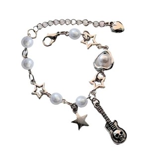 Kra Phong Cách Trái Tim Ngôi Sao Đầu Lâu Đàn Guitar Vòng Tay Đính Hạt Thời Trang Dây Chuyền Cổ Tay Trang Sức Quyến Rũ Cho Những Người Yêu Âm Nhạc Và Trendsett