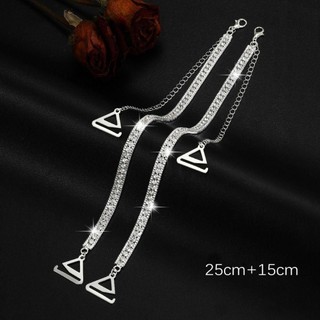 Dây đeo áo ngực kim cương giả METALWRK, Dây đeo vai đồ lót vai gợi cảm có thể tháo rời, Dây đeo áo ngực chống trượt trang trí thời trang có thể điều chỉnh