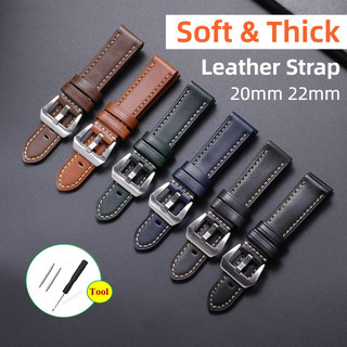 Dây đồng hồ da mềm Panerai 20mm 22mm 24mm 26mm cho nam nữ, vòng tay cổ điển, chống nước