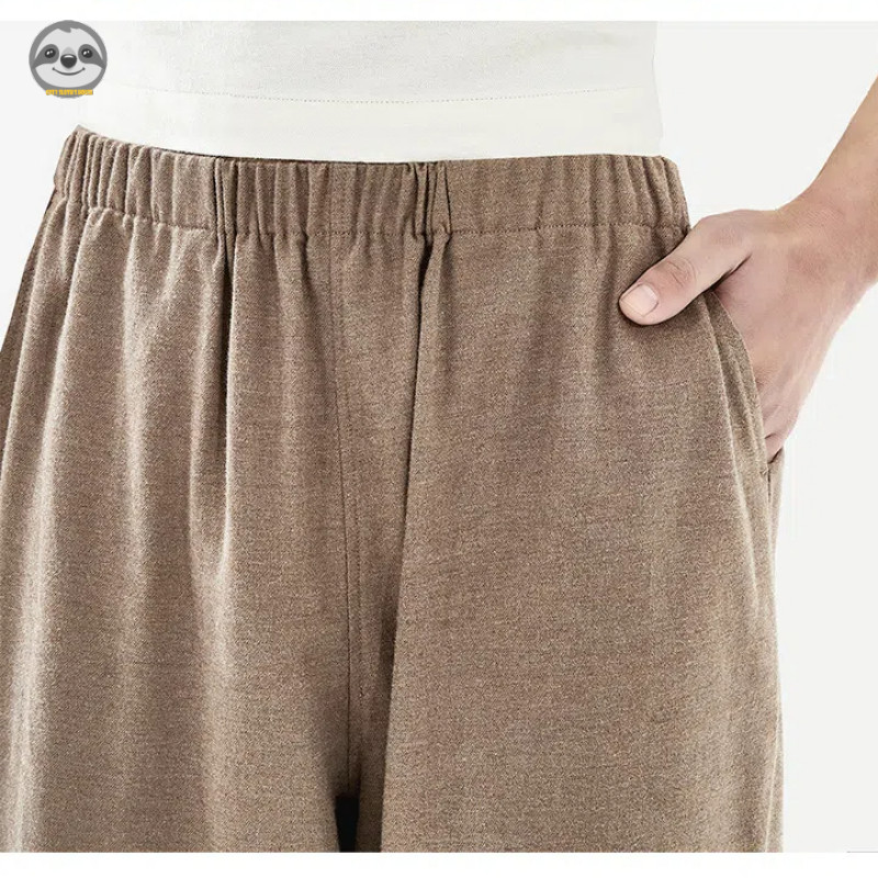 Phong cách Nhật Bản Muji Style / Quần áo phòng chờ Flannel có cổ hở cho nam / Bộ đồ ngủ dài tay bằng Cotton nguyên chất / Đồ ngủ thoải mái mềm mại