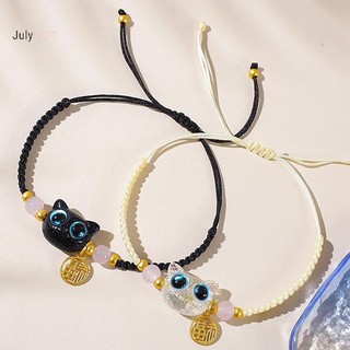 Julyhot Xanh May Mắn Đôi Mắt To Đen Vòng Tay Dành Cho Nữ Thời Trang Hoạt Hình Động Vật Handmade Vòng Tay May Mắn Túi Đôi Trang Sức Quà Tặng Massivedeals