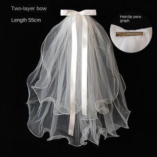 Khăn trùm đầu SAIA dành cho cô dâu, che mặt đẹp mắt, kèm theo phụ kiện kẹp tóc và mũ vải tulle trắng