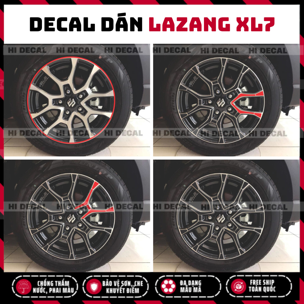 Tem dán mâm XL7, Decal lazang XL7 trang trí tạo điểm nhấn