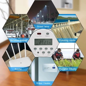 Công tắc hẹn giờ LCD có thể lập trình Yoo 12V 24V 110V 220V để quản lý năng lượng hiệu quả