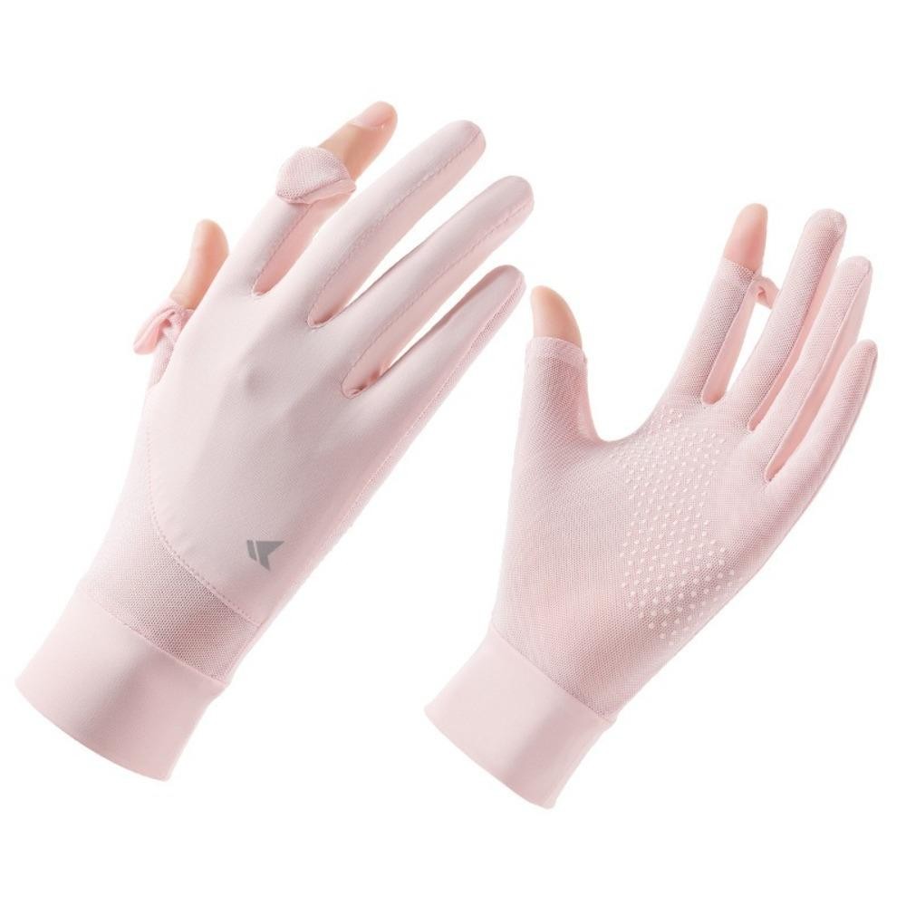 Găng tay lụa cao đàn hồi chống tia UV, lái xe cảm ứng màn hình, lưới chống trượt, thể thao ngoài trời