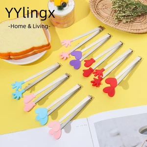 YYlingx Gắp Thức Ăn/Đá Viên/Thức Ăn BBQ Mini Bằng Silicone Không Trượt Có Tay Cầm Sáng Tạo