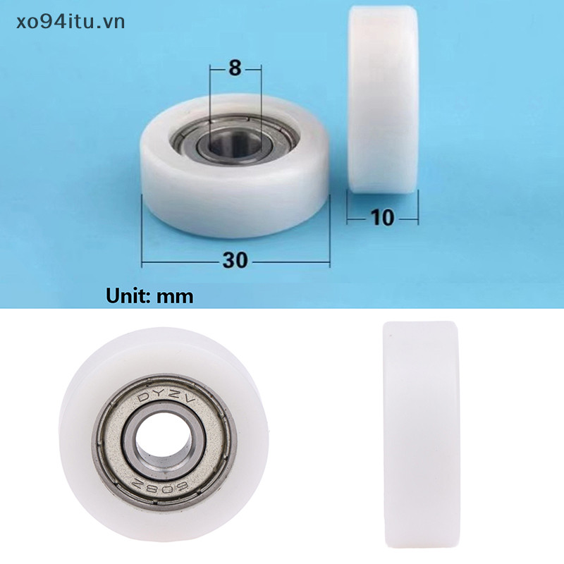 Xoitu 1PC 8 * 30 * 10mm Tiêm Đúc Nylon Vòng Bi Bánh Xe Vòng Bi 608 Con Lăn Bánh Xe Đường Sắt Ròng Rọc Cửa Sổ Theo Dõi Ròng Rọc VN