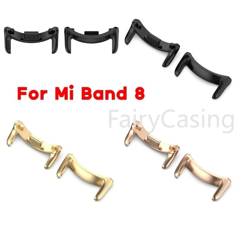 Đầu nối dây đeo đồng hồ cho Xiaomi Mi Band 10 9 8 12mm 14mm Liên kết đính kèm Phụ kiện thay thế Dây kết nối kim loại