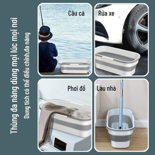 Xô đa năng đựng nước gấp gọn Myd.23 vệ sinh nhà cửa giặt lau rửa xe ô tô xe máy Gia dụng tiện lợi