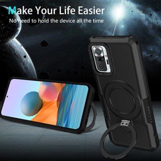 Dành cho Redmi Note 10 Pro / 10s 4G / Note 9s 9 Pro Max 9A 9C 10A Ốp điện thoại có giá đỡ vòng PC cứng Mặt sau TPU mềm Edge Bảo vệ chống rơi cấp quân sự Vỏ mỏng chống sốc