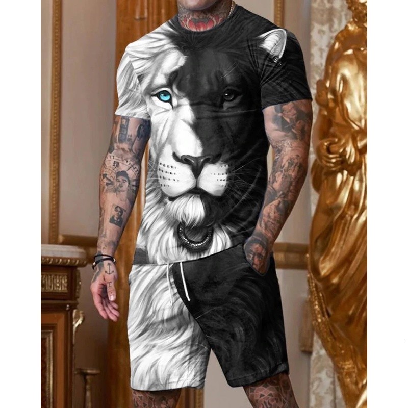 Mùa Hè Thời Trang Nam, Quần Short Size Lớn, Bộ 2 Mảnh