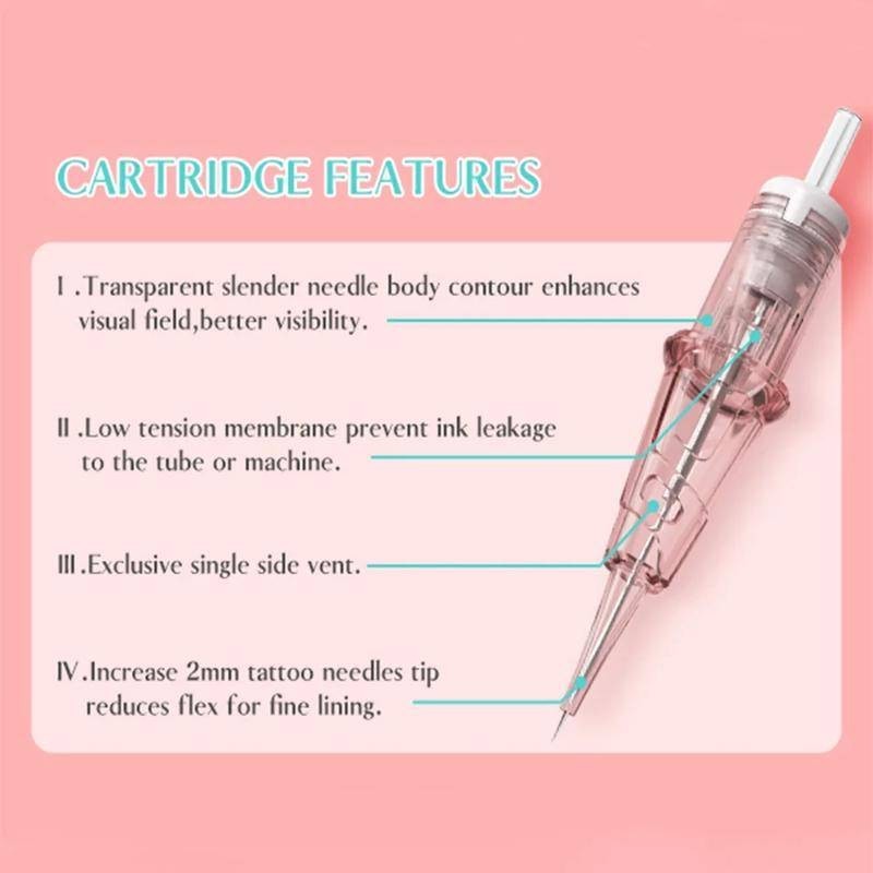20 chiếc PINKI PMU Hộp mực xăm kim để trang điểm vĩnh viễn Microblading quay