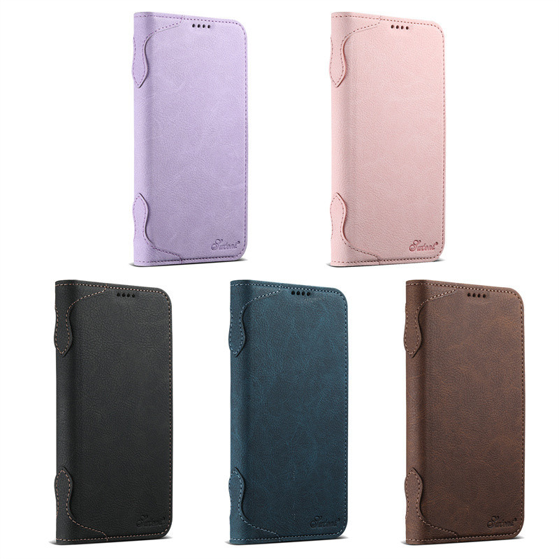 Ốp điện thoại sạc không dây bằng da lật cho IPhone 16 15 14 Plus 13 Pro Max Ví có giá đỡ thẻ Bảo vệ Vỏ chống sốc bảo vệ