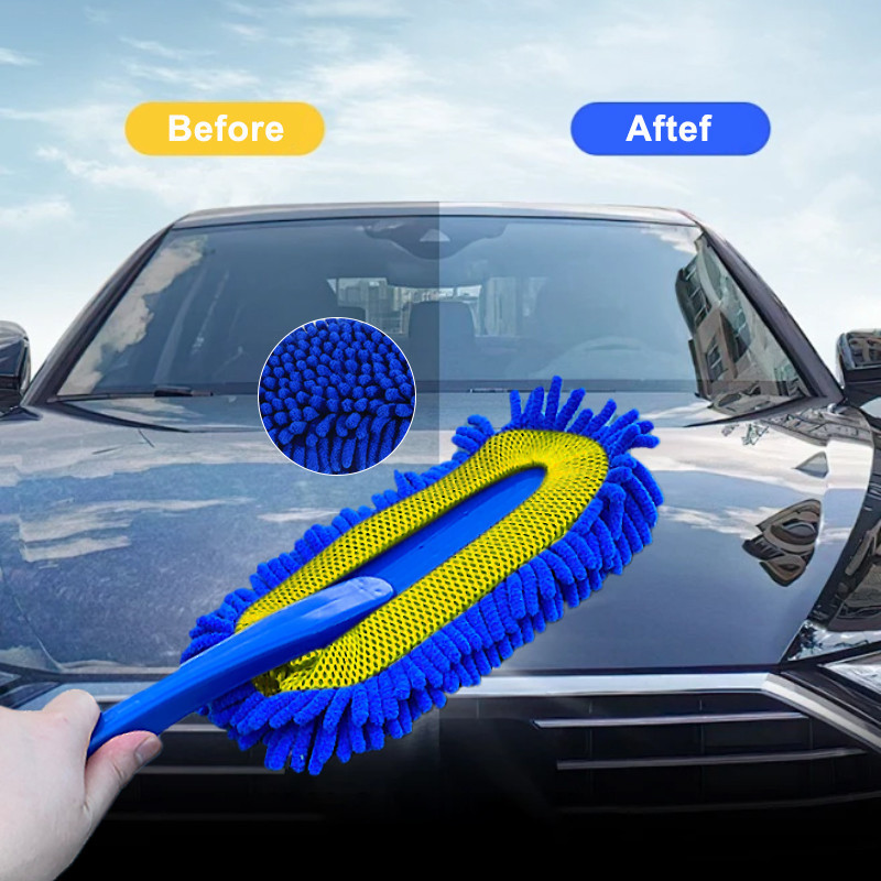 Bàn chải rửa xe ô tô SEAMETAL lông chenille, lau bụi, dụng cụ làm sạch cho xe và nhà