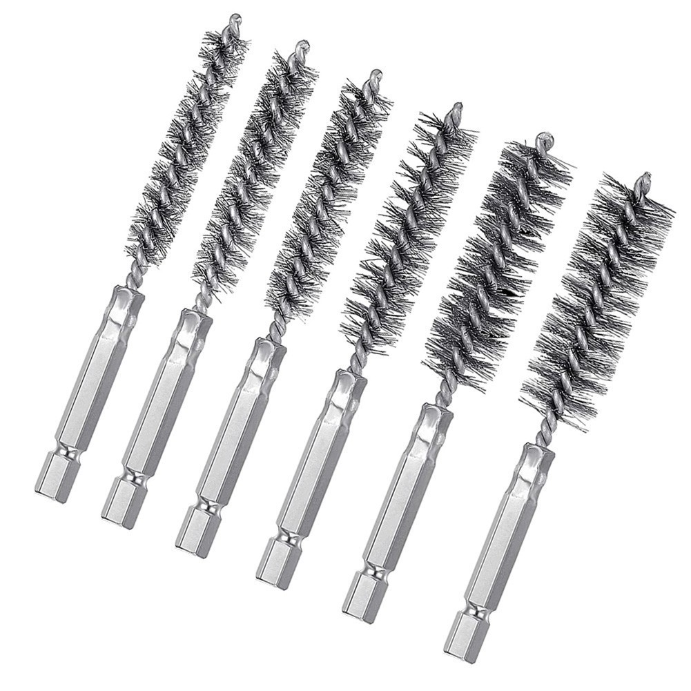 <WELV> Bàn chải làm sạch máy móc ống dây 8-19mm Dụng cụ đánh bóng rửa rỉ sét