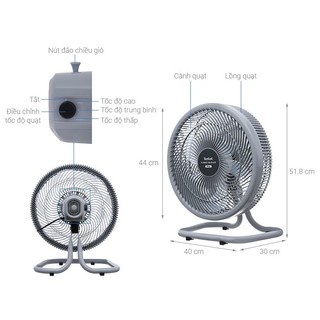Quạt sàn Tefal TB Silence Plus VH686790 - 6 Cánh, công suất 80W - Bảo hành chính hãng 24 tháng