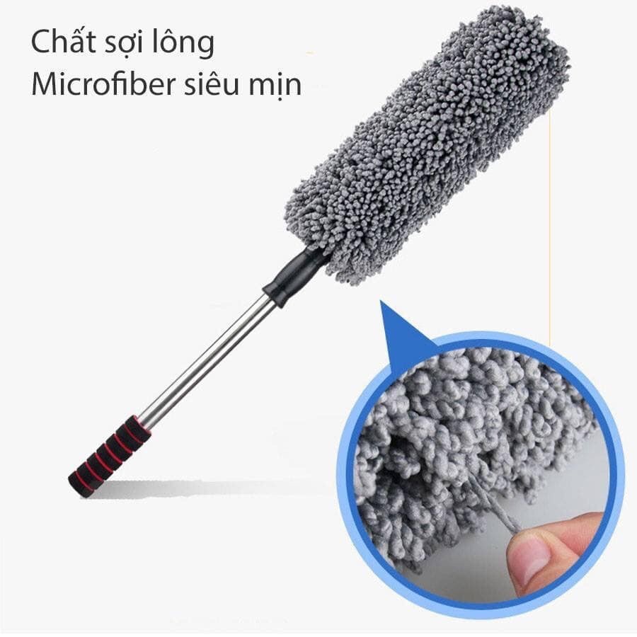 Chổi lau bụi xe ô tô vệ sinh ô tôo chuyên dụng rửa xe hơi cây chổi tròn và dẹt quét bụi ô tô