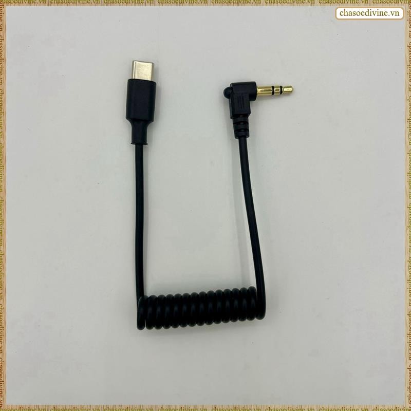 [K O G X] Cáp USB C sang 3.5mm cho RODE Wireless Go II, Cuộn góc phải TRS Nam DAC AUX Adapter Thay thế dây âm thanh