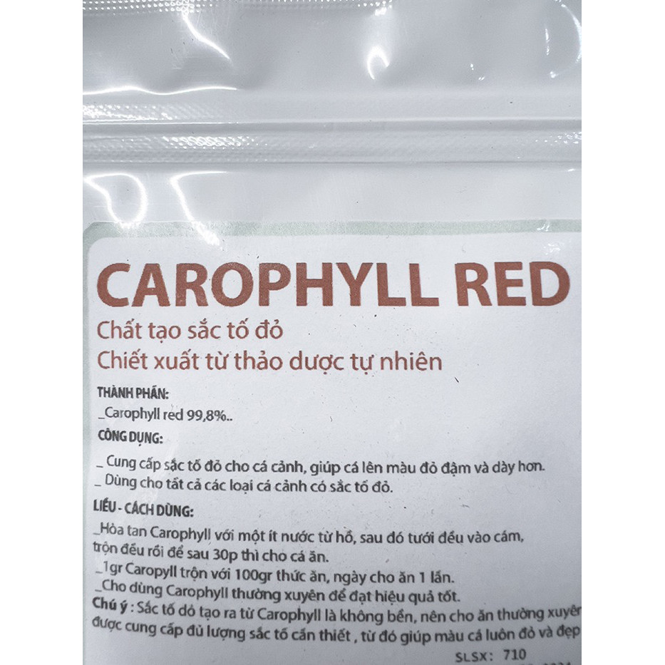 Gói Bột 10gram Carophyll Chất tạo sắc tổ đỏ dành cho cá cảnh ACPharno tăng màu đỏ, kích màu