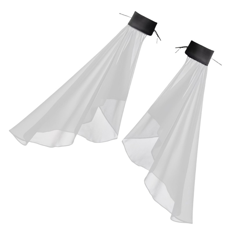 Áo Cưới Tulle Bishop Sleeves Sheer, Tay Dài, Trắng Sang Trọng cho Đám Cưới