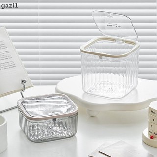 [Gazi1] Loại ép Thùng rác để bàn bằng nhựa tiện lợi Hộp lưu trữ trong suốt Bàn sắp xếp Đồ dùng văn phòng VN