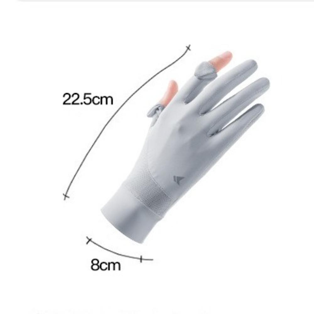Găng tay lụa cao đàn hồi chống tia UV, lái xe cảm ứng màn hình, lưới chống trượt, thể thao ngoài trời