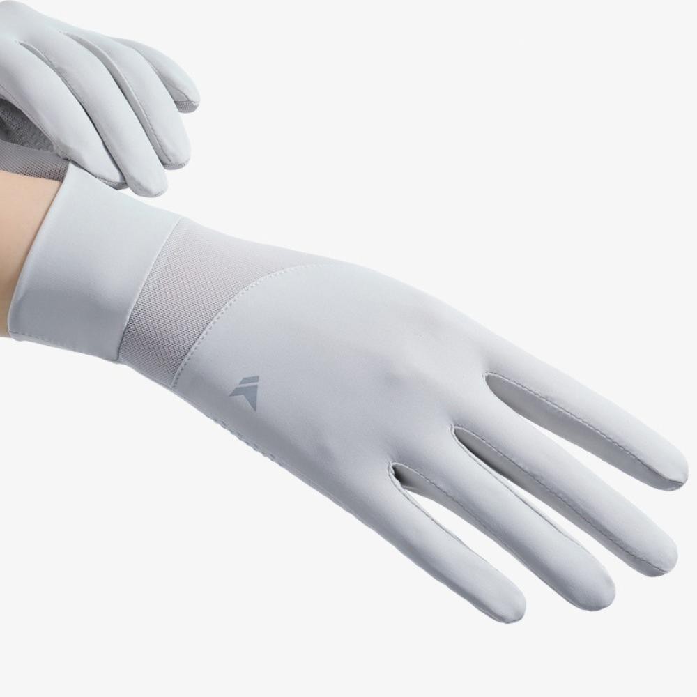 Găng tay lụa cao đàn hồi chống tia UV, lái xe cảm ứng màn hình, lưới chống trượt, thể thao ngoài trời