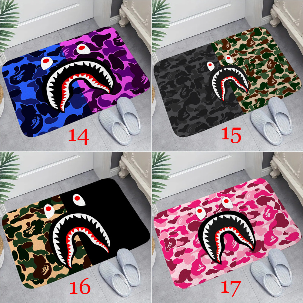 Bape Thảm lót cửa chùi chân Chống Trượt Họa Tiết Rằn Ri Kích Thước 60 X 40Cm