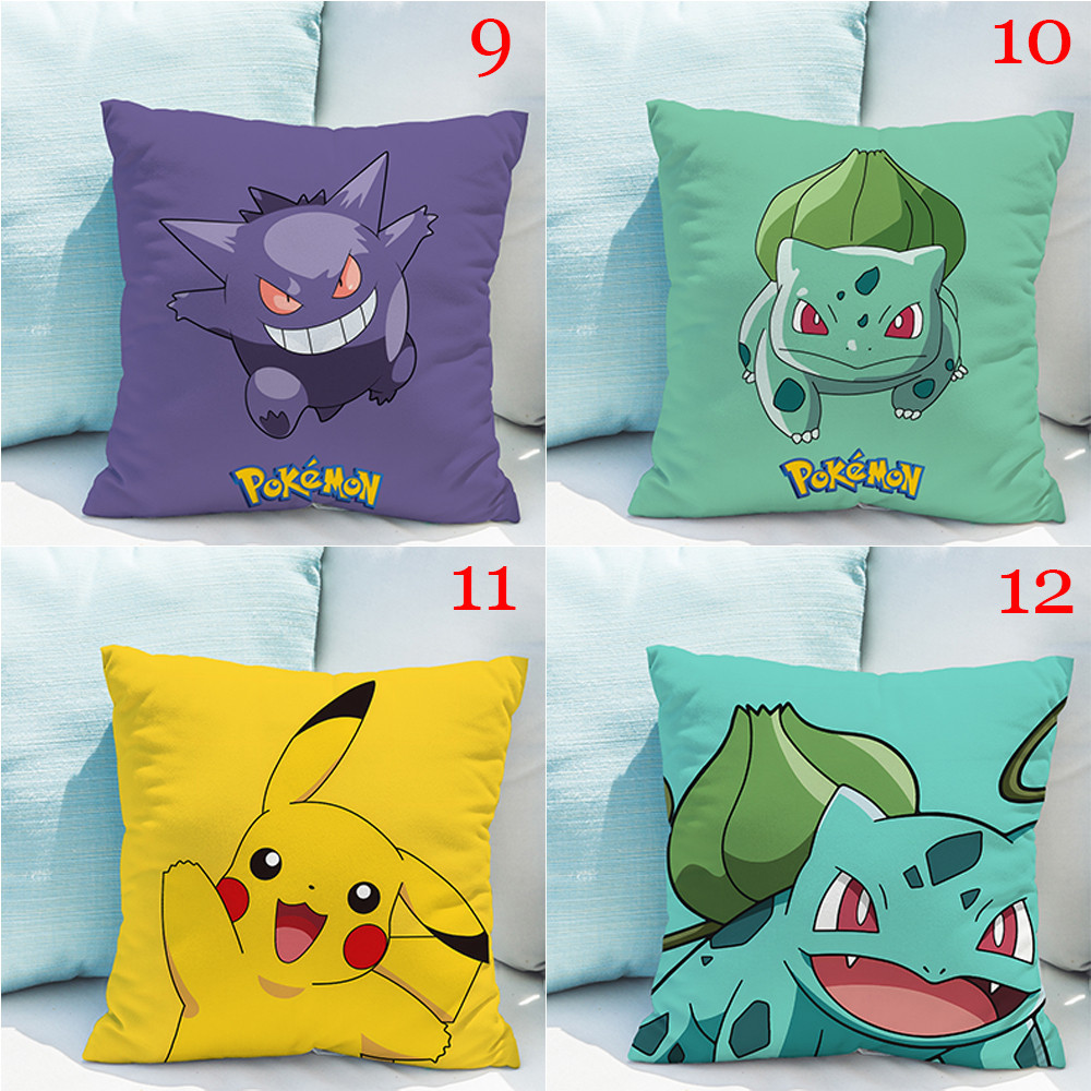 Vỏ Gối Đơn In Hình Pokemon Pikachu Một Mặt Làm Quà Tặng Cho Bé (Không Kèm Lõi)
