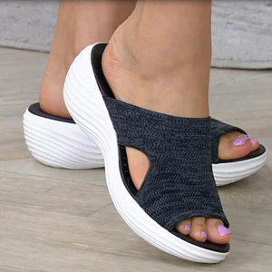 Dép Đi Biển Nữ Chỉnh Hình Co Giãn Chỉnh Hình Sandal Nữ Mũi Mở Thoáng Khí Trượt Co Giãn Giày Đeo Chéo Ngoài Trời