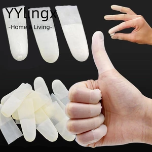 YYlingx 100 chiếc Bao ngón tay dùng một lần, cao su trong suốt mờ chống tĩnh điện, dụng cụ bảo vệ đầu ngón tay cho móng nghệ thuật, thoải mái