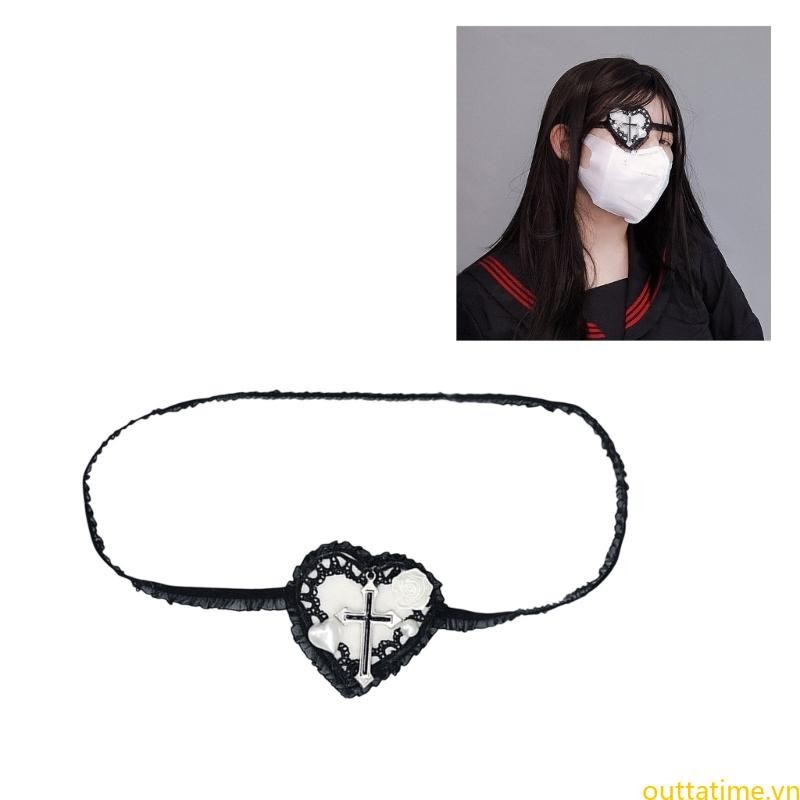 Miếng dán mắt trái tim phong cách Gothic, mặt nạ một lỗ mắt