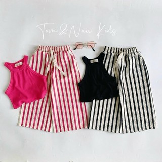 S123-[tomnaukid] Set áo ba lỗ phối quần ống suông cho bé gái cực dễ thương (QUẦN CÓ BÁN LẺ) - Size 9-35Kg