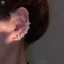 Kẹp tai hình lá Zircon mới không cần móc tai cho nữ lấp lánh Zircon Ear Cuff Clip Bông tai Trang sức cưới Mới