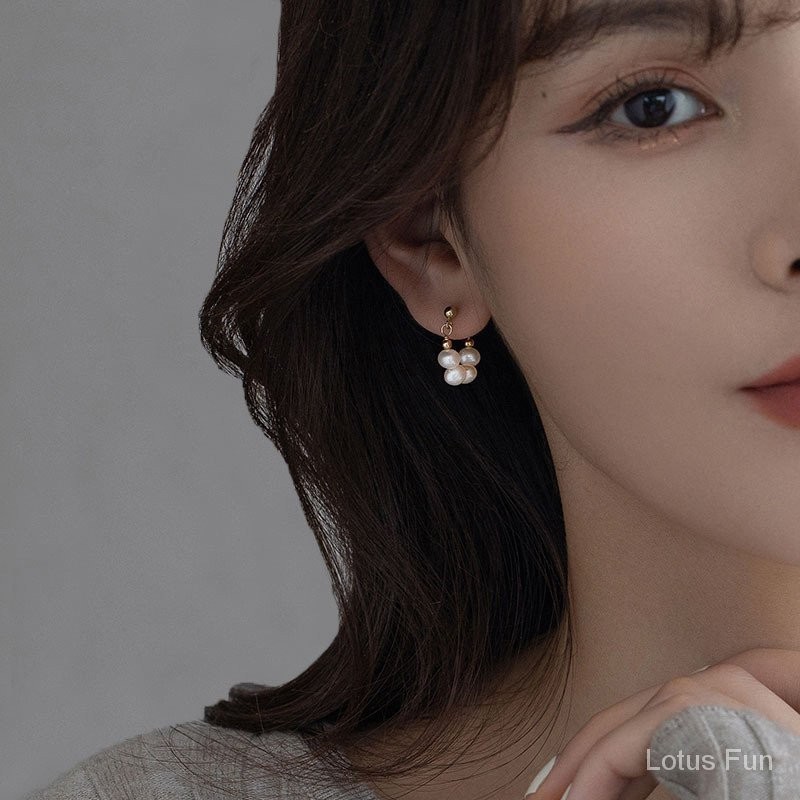Bông Tai Kim Bạc 925 Baroque Ngọc Trai Nước Ngọt Nữ Cao Cấp Ánh Sáng Sang Trọng Tính Khí Bông Tai Độc Đáo Ảnh Hưởng Hợp Thời Trang Trang Sức