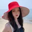 Mũ đi biển ESSENCEH, Mũ xô vành lớn di động, Mũ Panama hai mặt có thể gập lại mùa xuân mùa hè dành cho nam giới