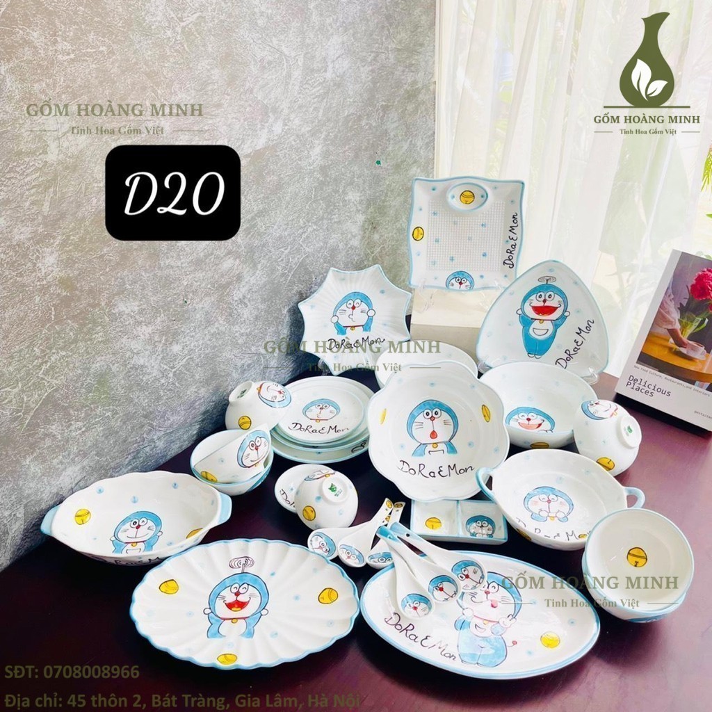 Lẻ món tô bát đĩa Doraemon siêu cute - gốm Bát Tràng | Shopee Việt Nam