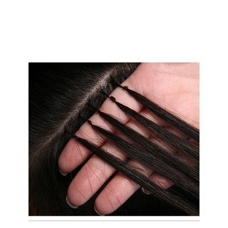 Tóc Nối Lông Vũ Màu Đen, Tóc Thật 100% Chiều Dài 45-70cm HaminStore
