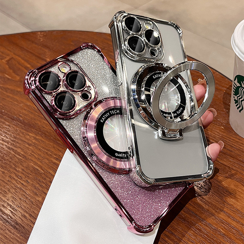 Ốp điện thoại giá đỡ từ tính bốn góc chống rơi cho iphone15 Pro max 14 13 12 11 xr xs max cho vỏ iPhone Vỏ mềm silicon TPU Bảo hiểm toàn diện có vỏ camera chống sốc