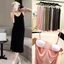 Phụ Nữ Đệm Ngực Treo Bộ Đồ Ngủ Đồng Bằng Cổ Chữ v Không Tay Váy Ngủ Mùa Hè Mùa Xuân Nữ Chiều Dài